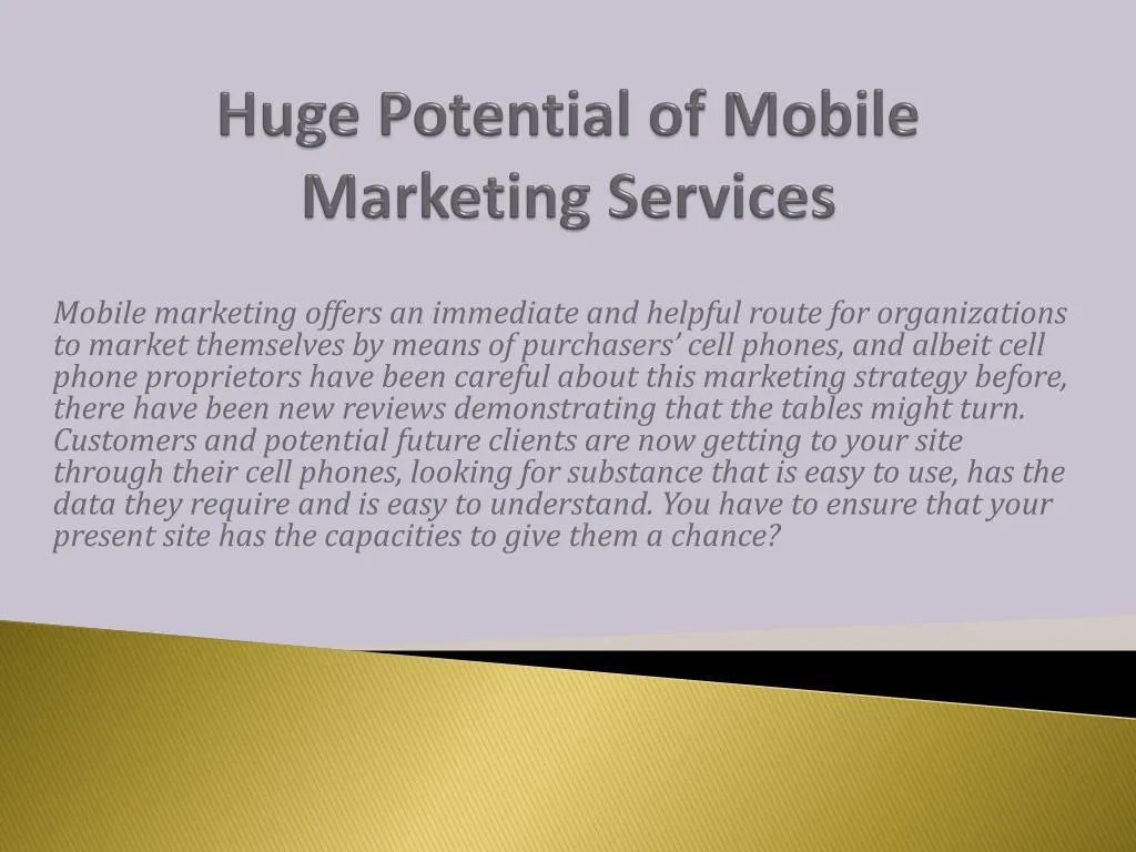 huge potential of mobile marketing services