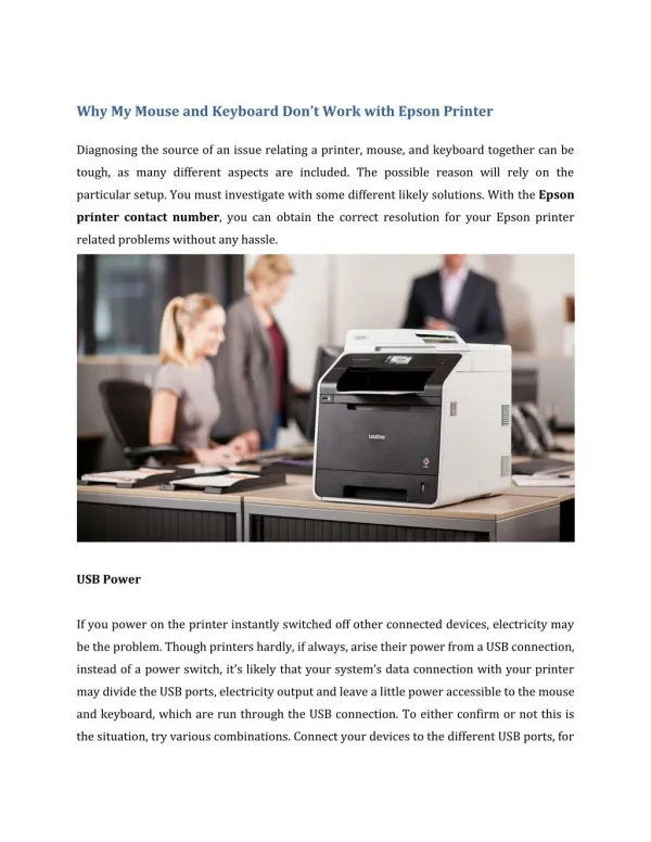 Why My Mouse and Keyboard Don’t Work with Epson Printer