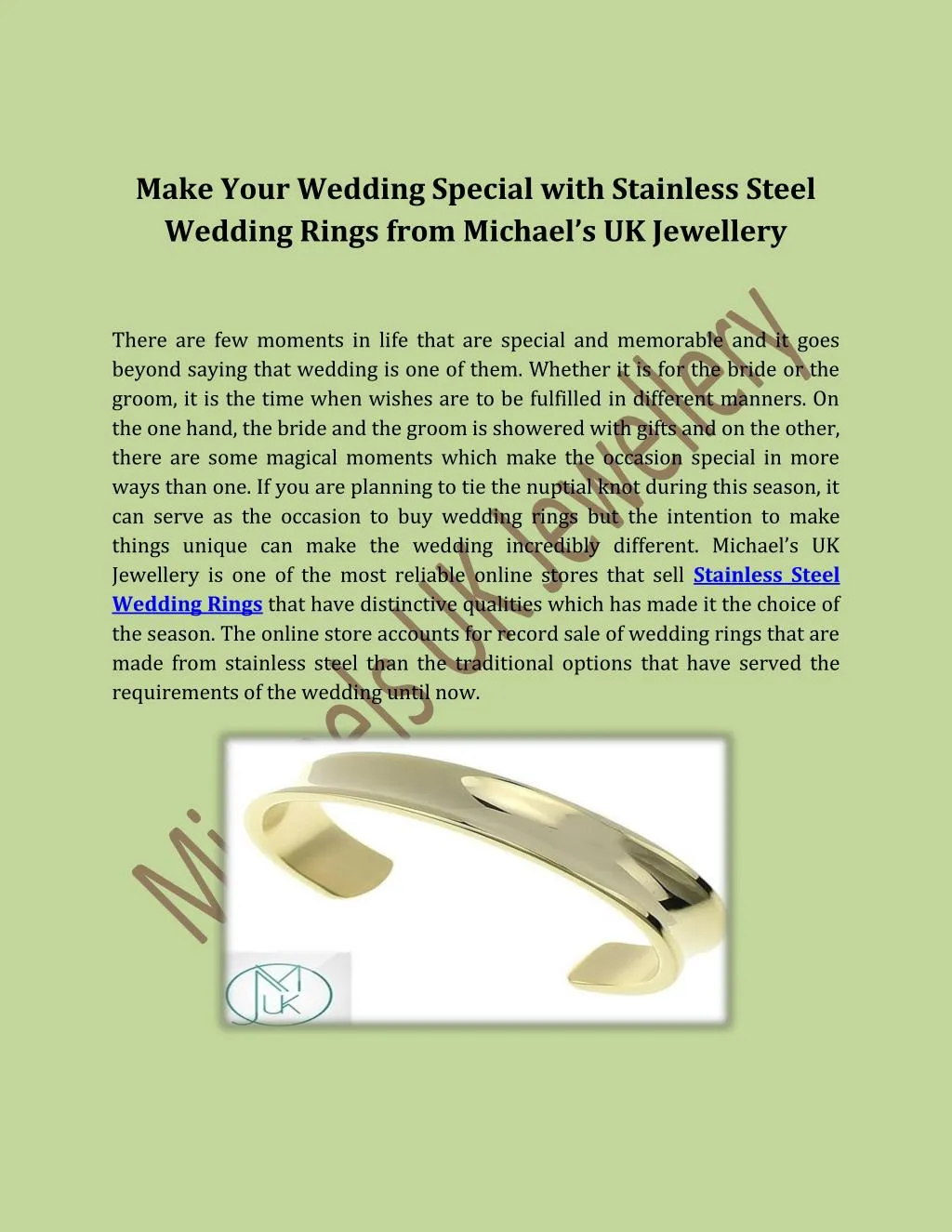 make your wedding special with stainless steel