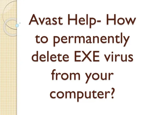 How to permanently delete EXE virus from your computer