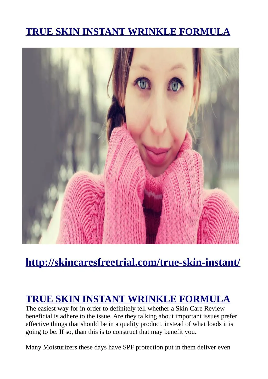 true skin instant wrinkle formula