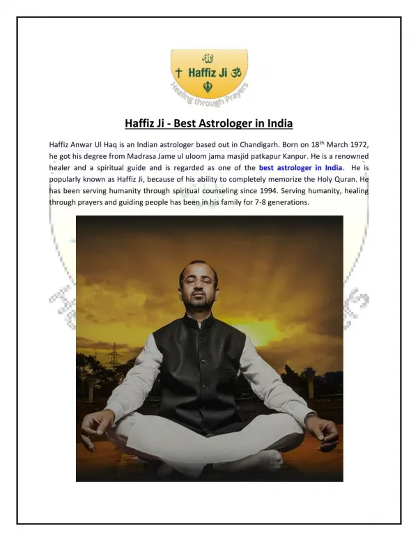 Haffiz Ji - Best Astrologer in India
