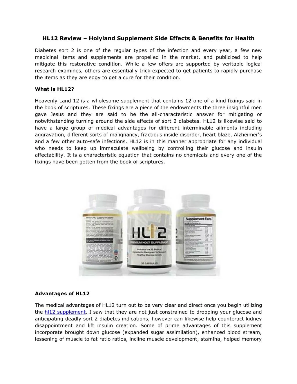 hl12 review holyland supplement side effects