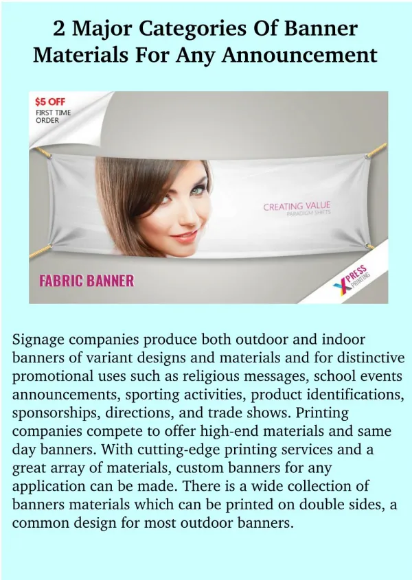 2 Major Categories Of Banner Materials For Any Announcement