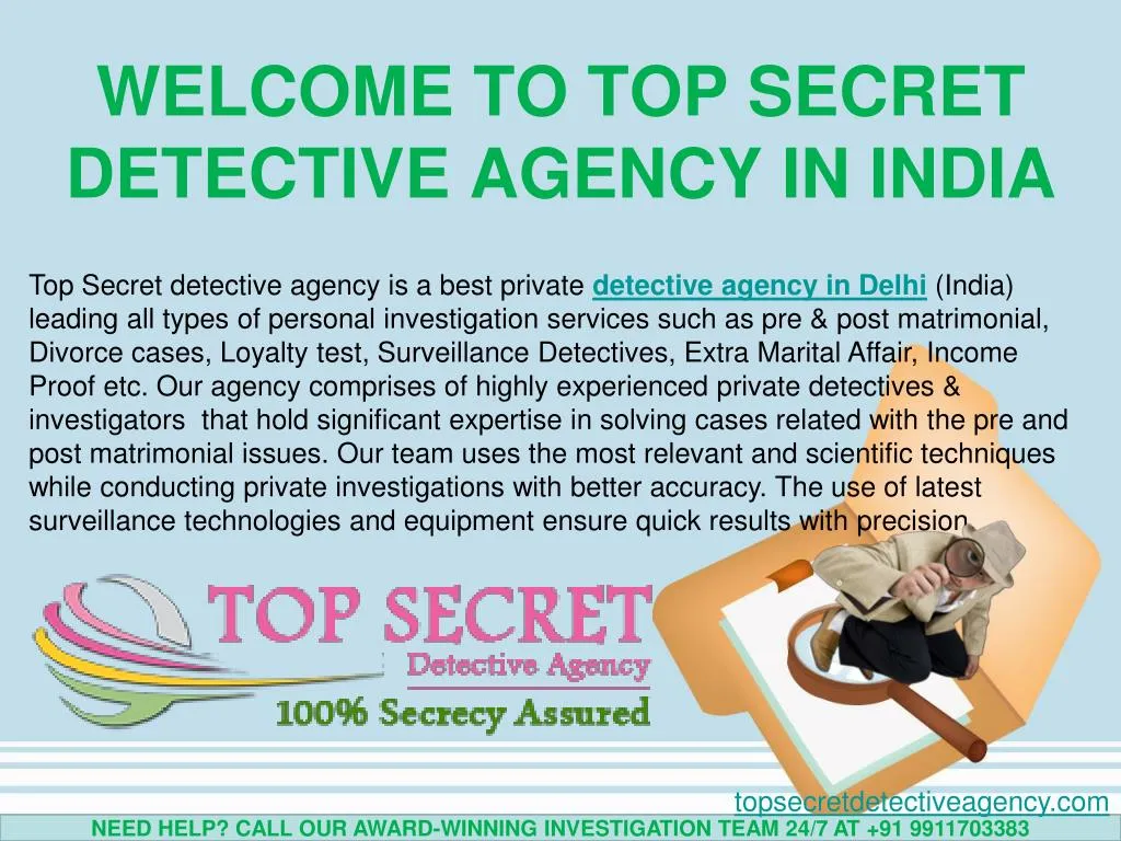 welcome to top secret detective agency in india