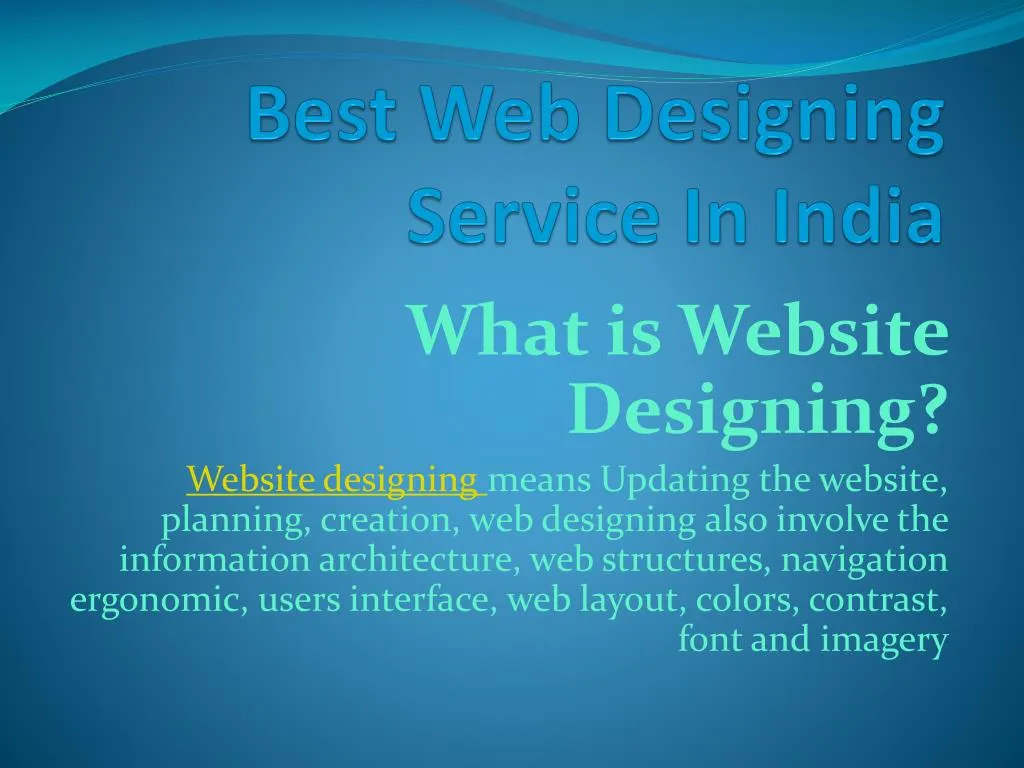 best web designing service in india