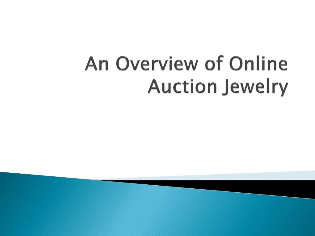 an overview of online auction jewelry