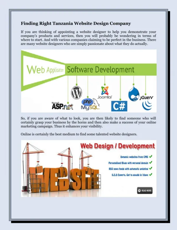 Finding Right Tanzania Website Design Company