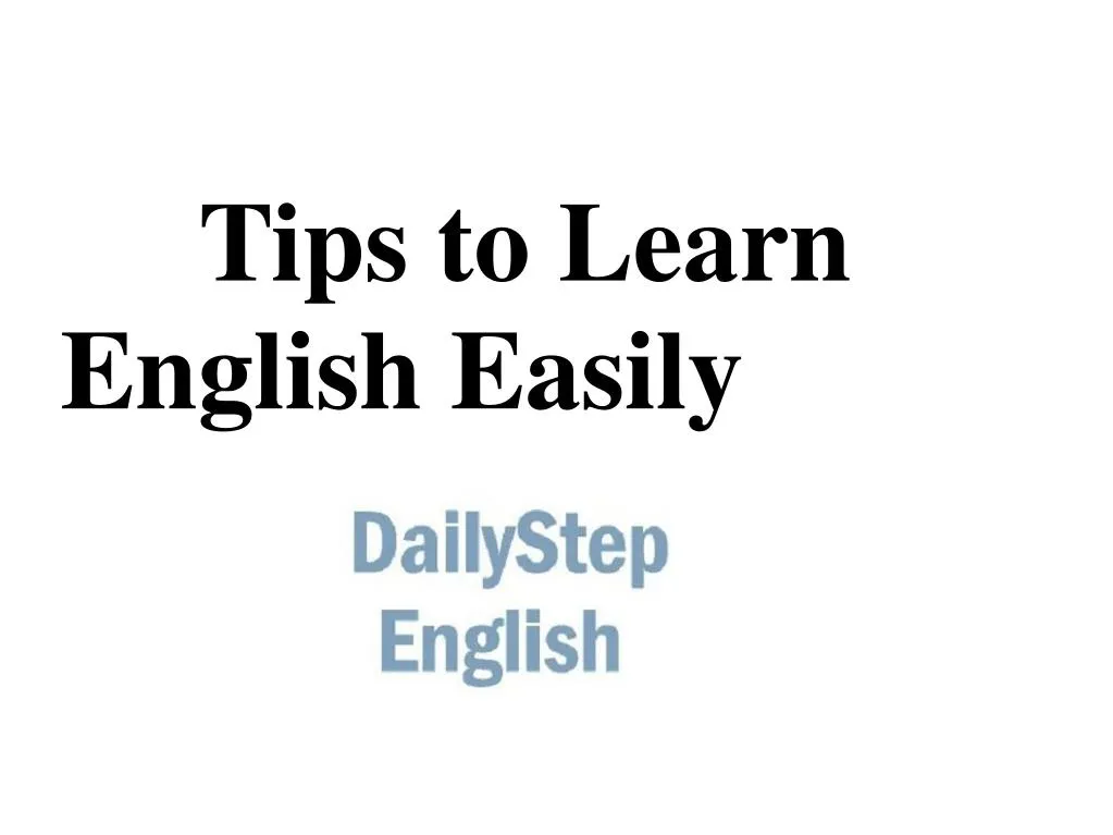 tips to learn english easily