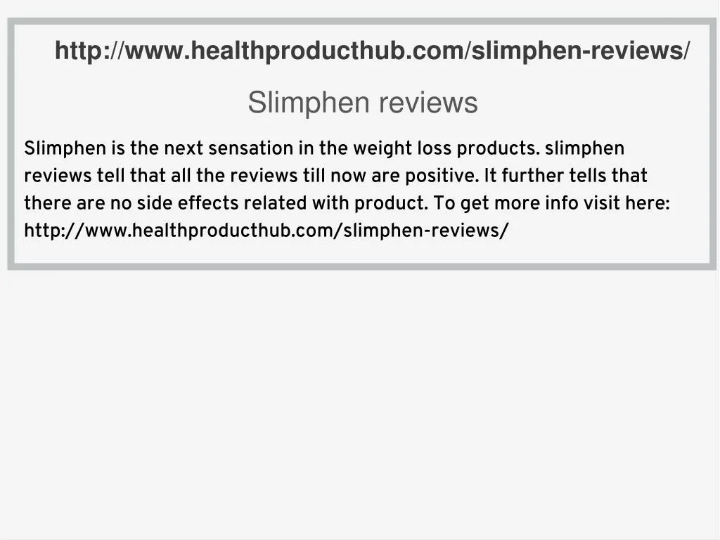 http www healthproducthub com slimphen reviews