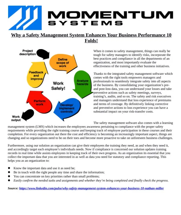 Why a Safety Management System Enhances Your Business Performance 10 Folds!