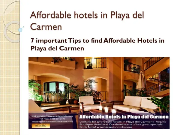 7 important Tips to find Affordable Hotels in Playa del Carmen