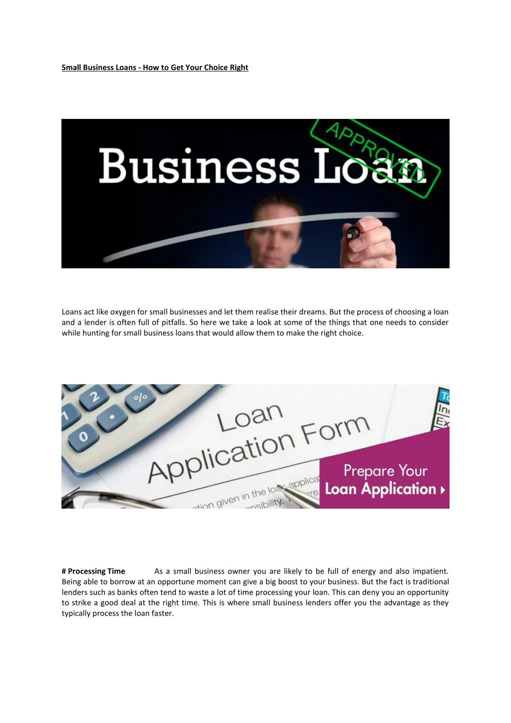 small business loans how to get your choice right