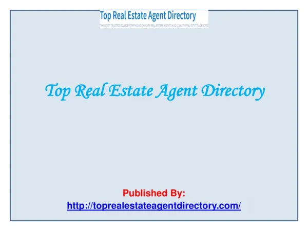 Top Real Estate Agent Directory