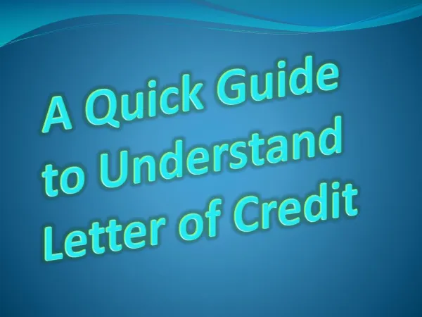 Standby Letter of Credit Manual