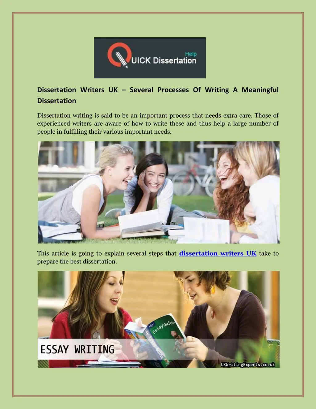 dissertation writers uk several processes