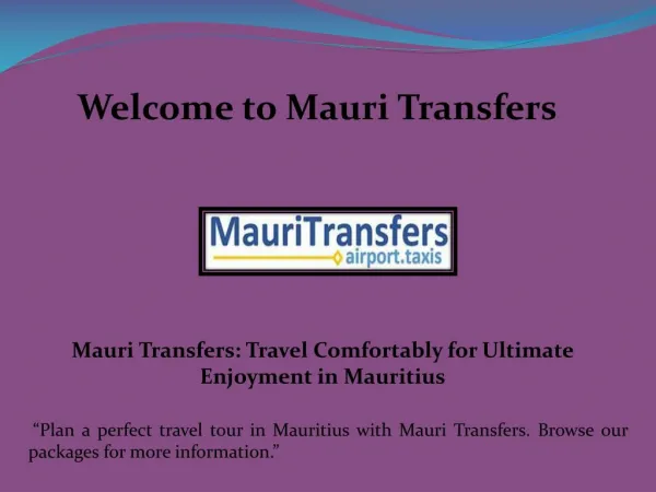 Transfers in Mauritius, Mauritius airport transfers