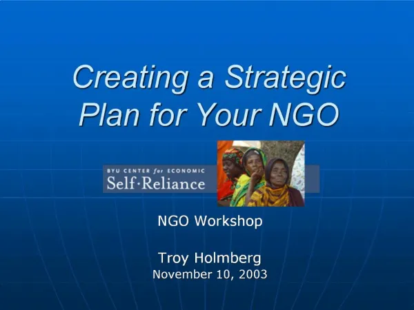 Creating a Strategic Plan for Your NGO