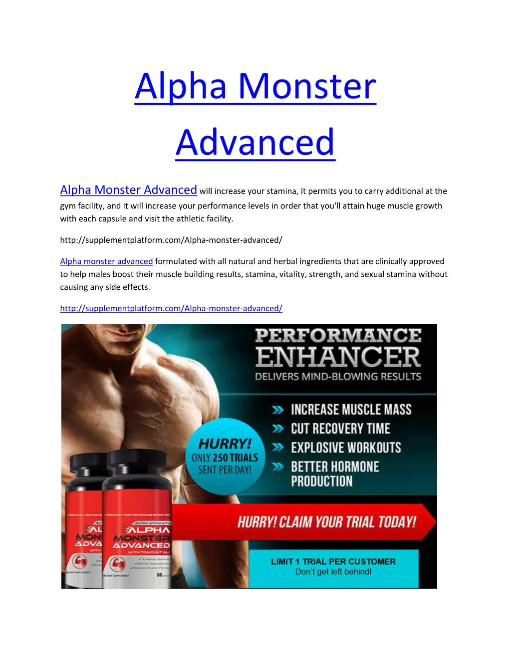 alpha monster advanced