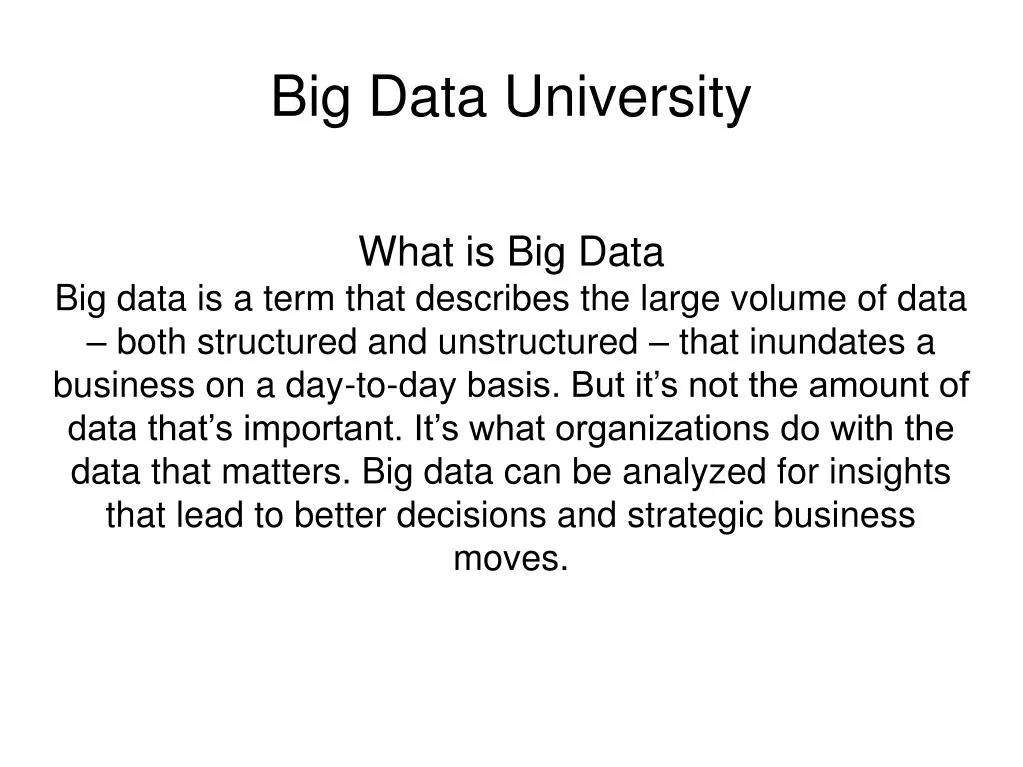 big data university