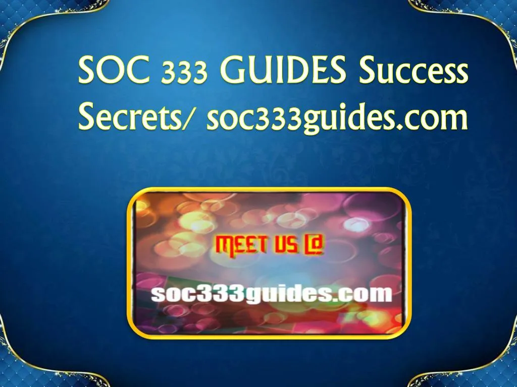 soc 333 guides success s ecrets soc333guides com