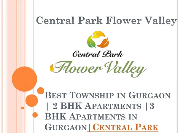 Township in Gurgaon | Central Park