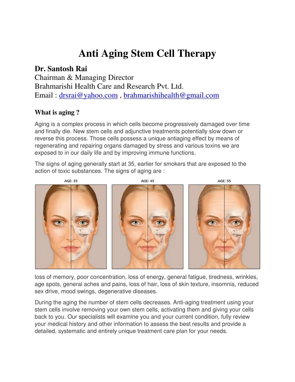 anti aging stem cell therapy