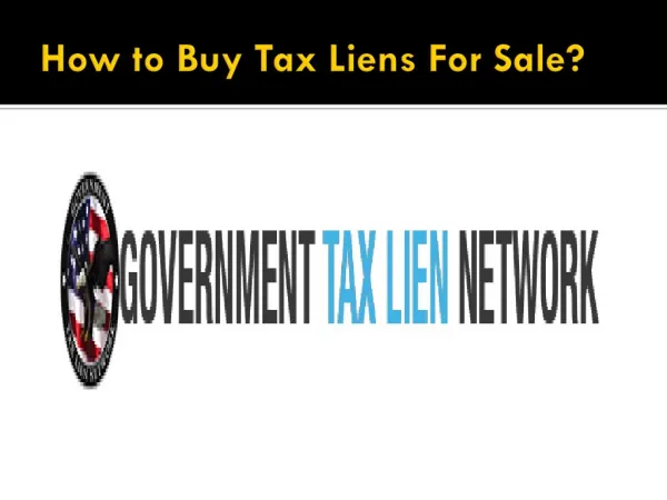 How to Buy Tax Lien for Sale?