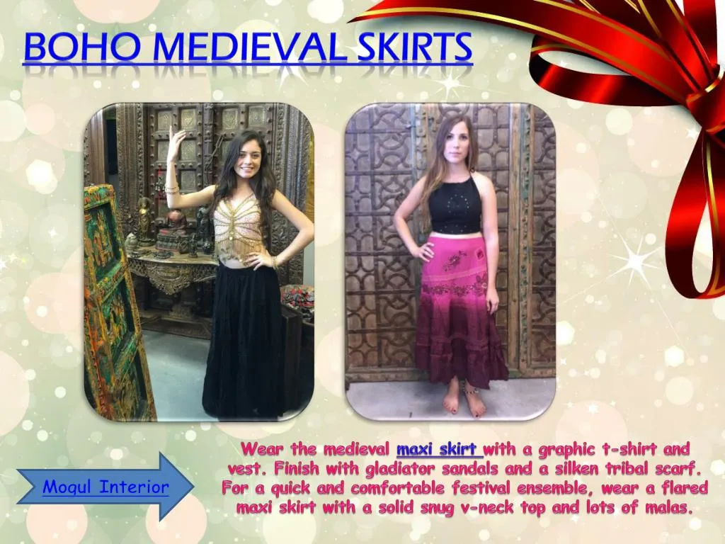 boho medieval skirts