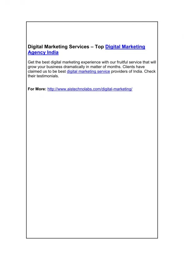 Digital Marketing Services – Top Digital Marketing Agency India