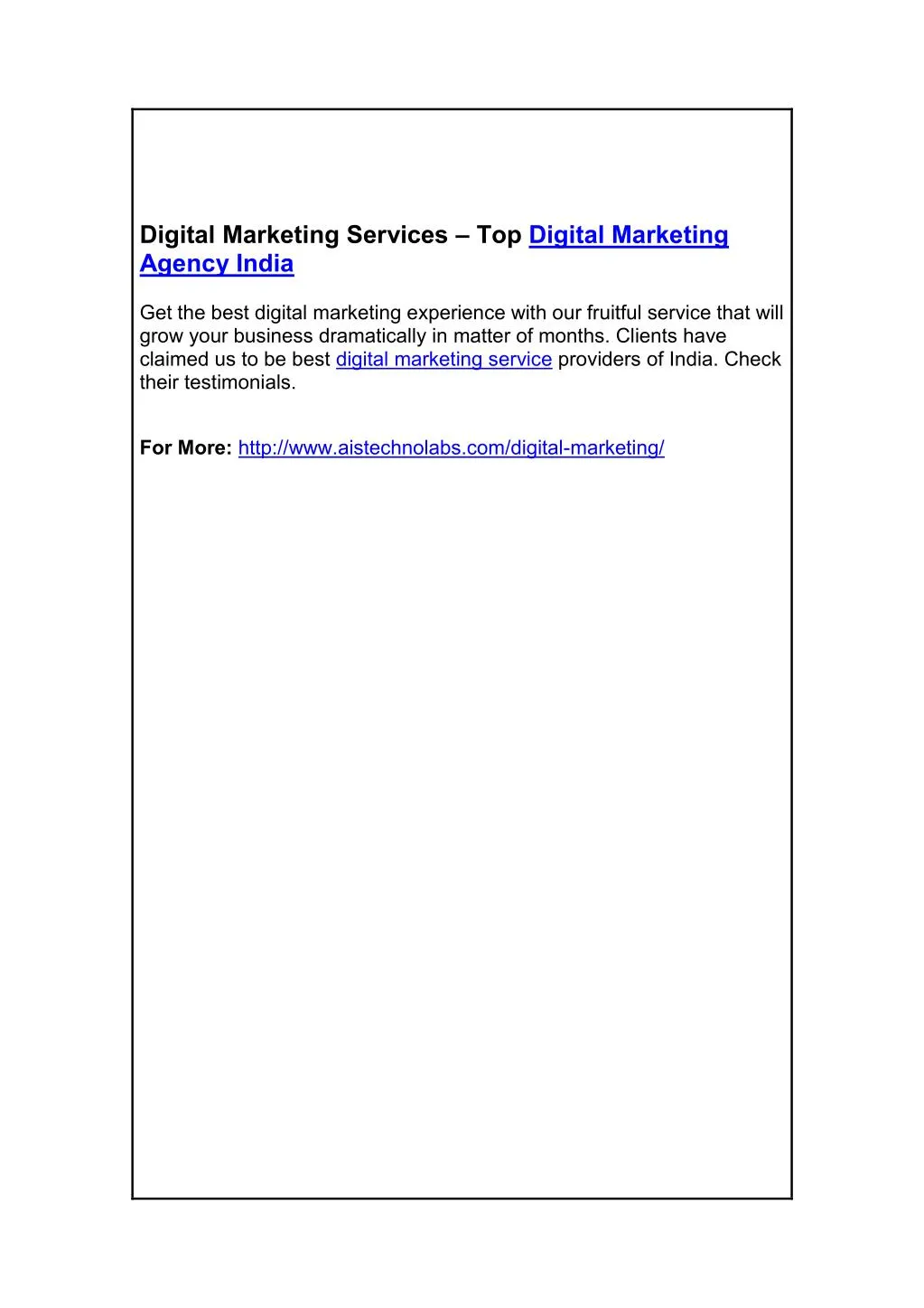 digital marketing services top digital marketing