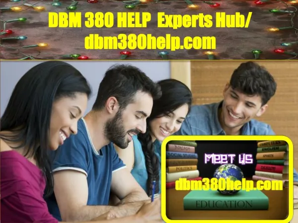 DBM 380 HELP Experts Hub/ dbm380help.com