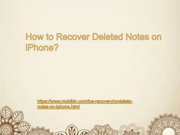 How to Recover Deleted Notes on iPhone?