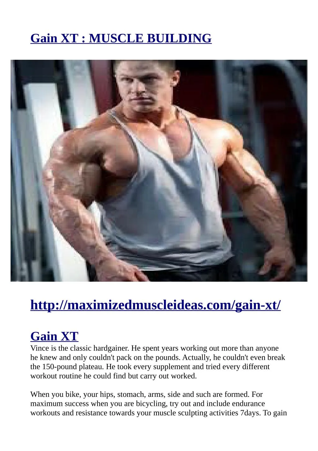 gain xt muscle building
