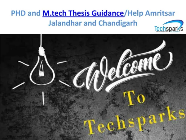 Looking for M.tech thesis help in Chandigarh and Patiala