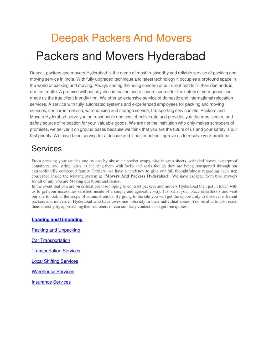 a packers and movers hyderabad