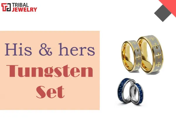 His & hers Tungsten Set - Tribal Jewelry