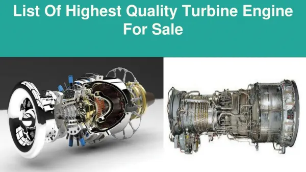 Lookout All-Inclusive Range Of Turbine Engine For Sale