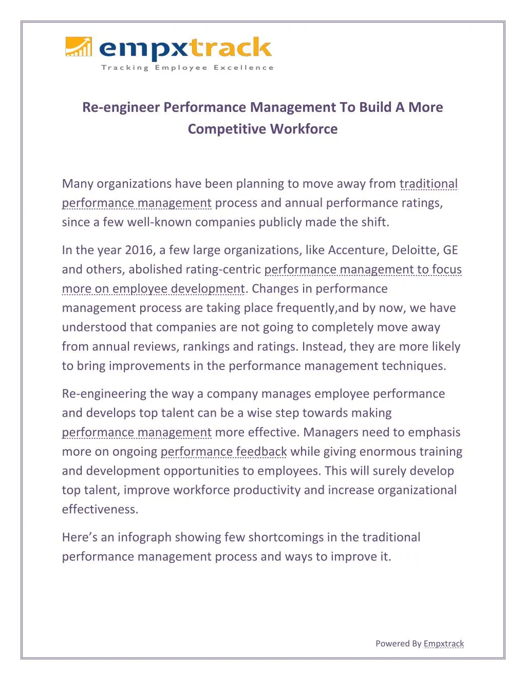 re engineer performance management to build