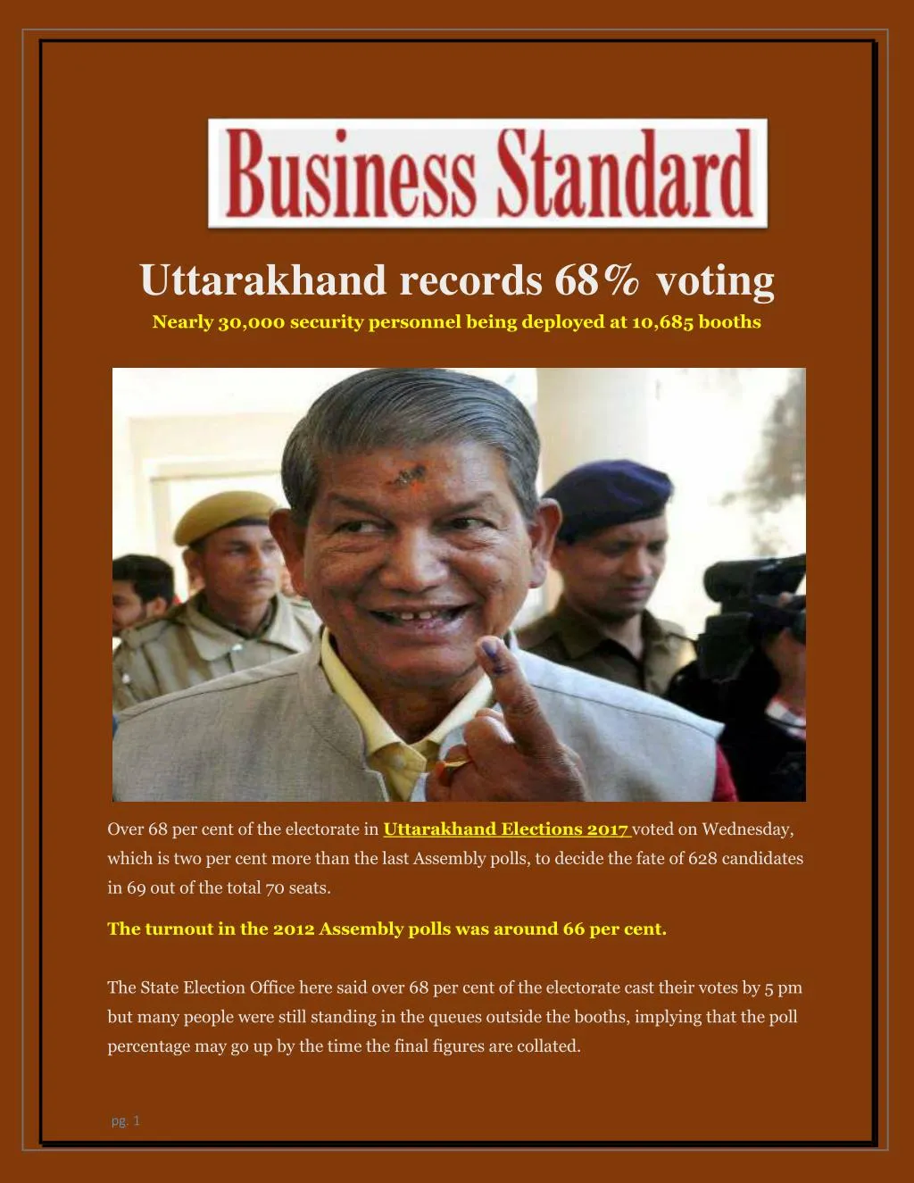 uttarakhand records 68 voting nearly