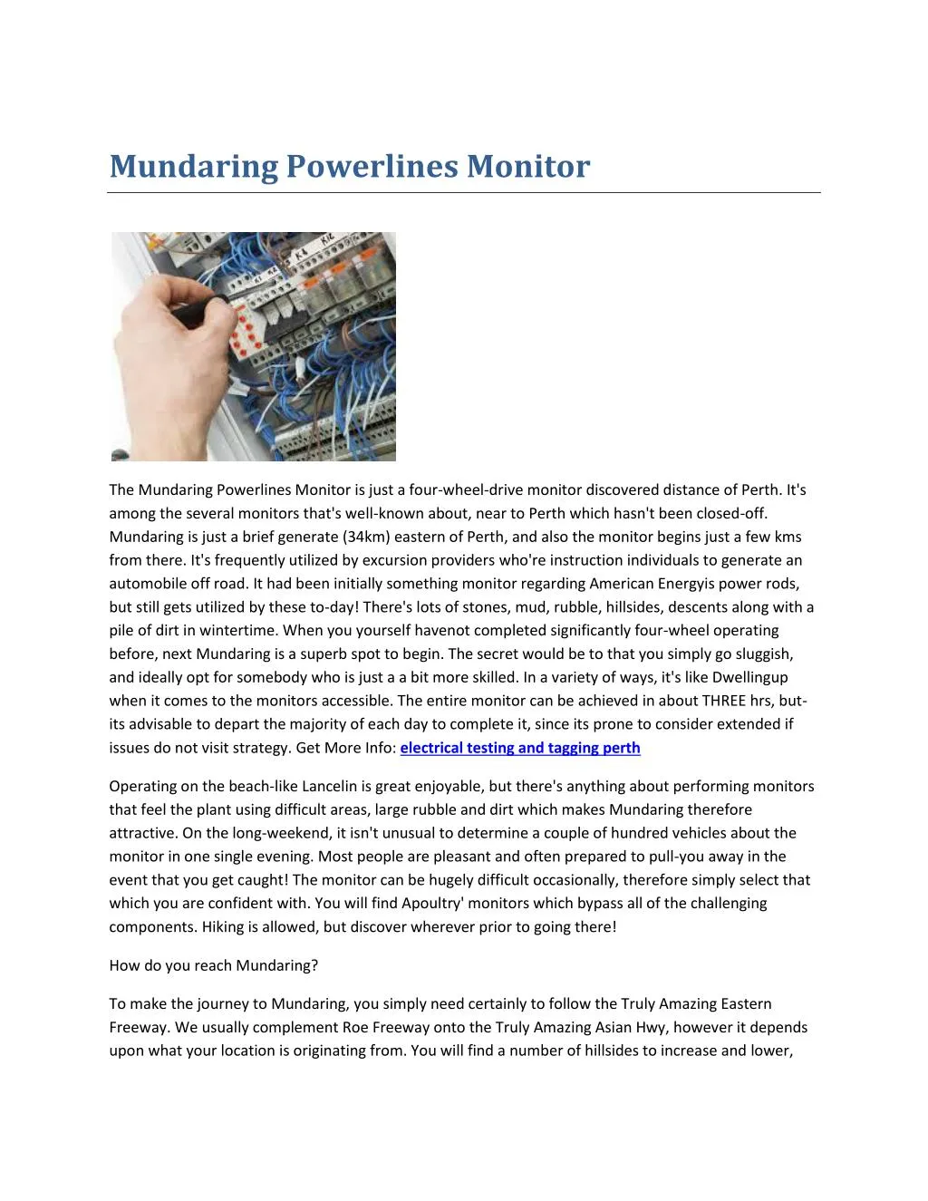 mundaring powerlines monitor
