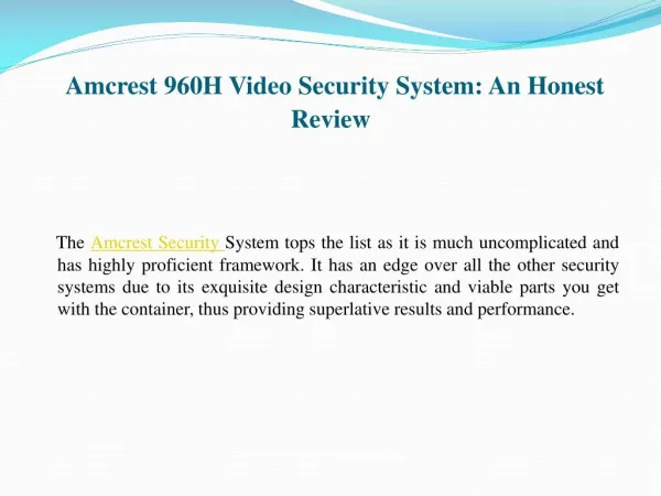 Amcrest 960H Video Security System: An Honest Review
