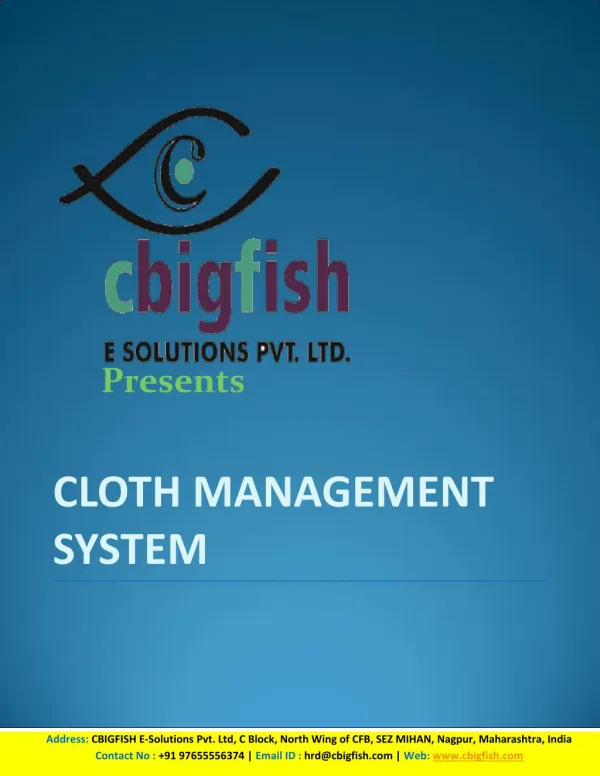 Clothing & Fashion Management Software from Cbigfish