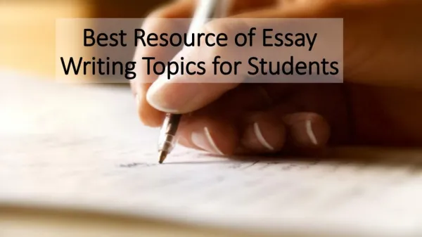 Resource of essay writing topics for students