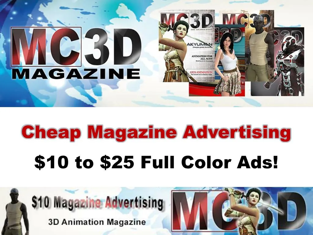 cheap magazine advertising 10 to 25 full color ads