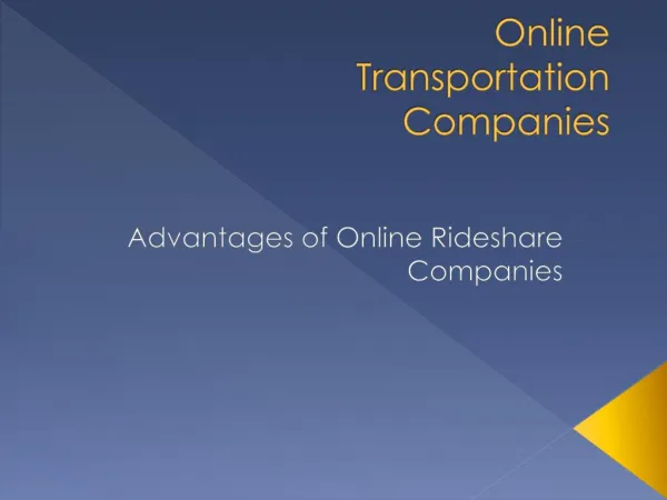 Online Transportation Services
