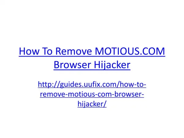 How to remove motious.com browser hijacker