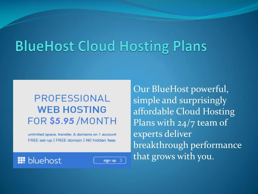 bluehost cloud hosting plans