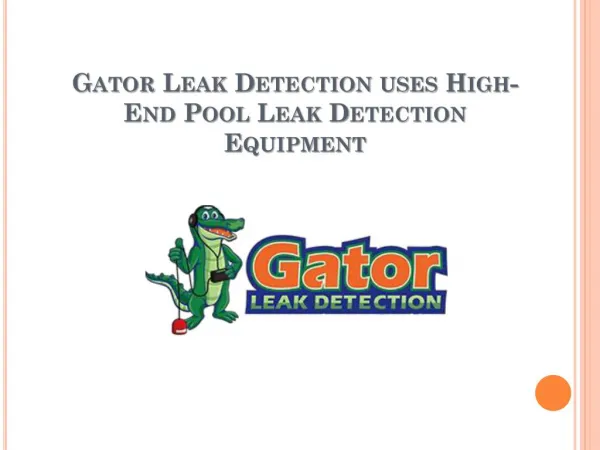 Gator Leak Detection uses High-End Pool Leak Detection Equipment