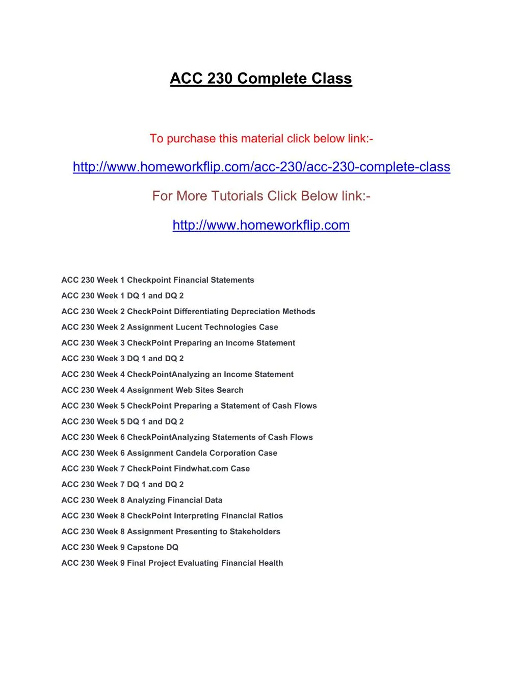 acc 230 complete class